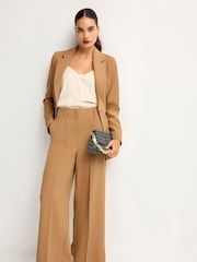 Camel Tailored Mid Rise Wide Leg Trousers - Image 1 of 7