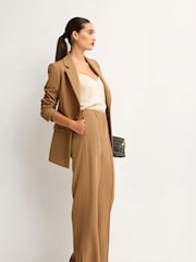 Camel Tailored Mid Rise Wide Leg Trousers - Image 2 of 7