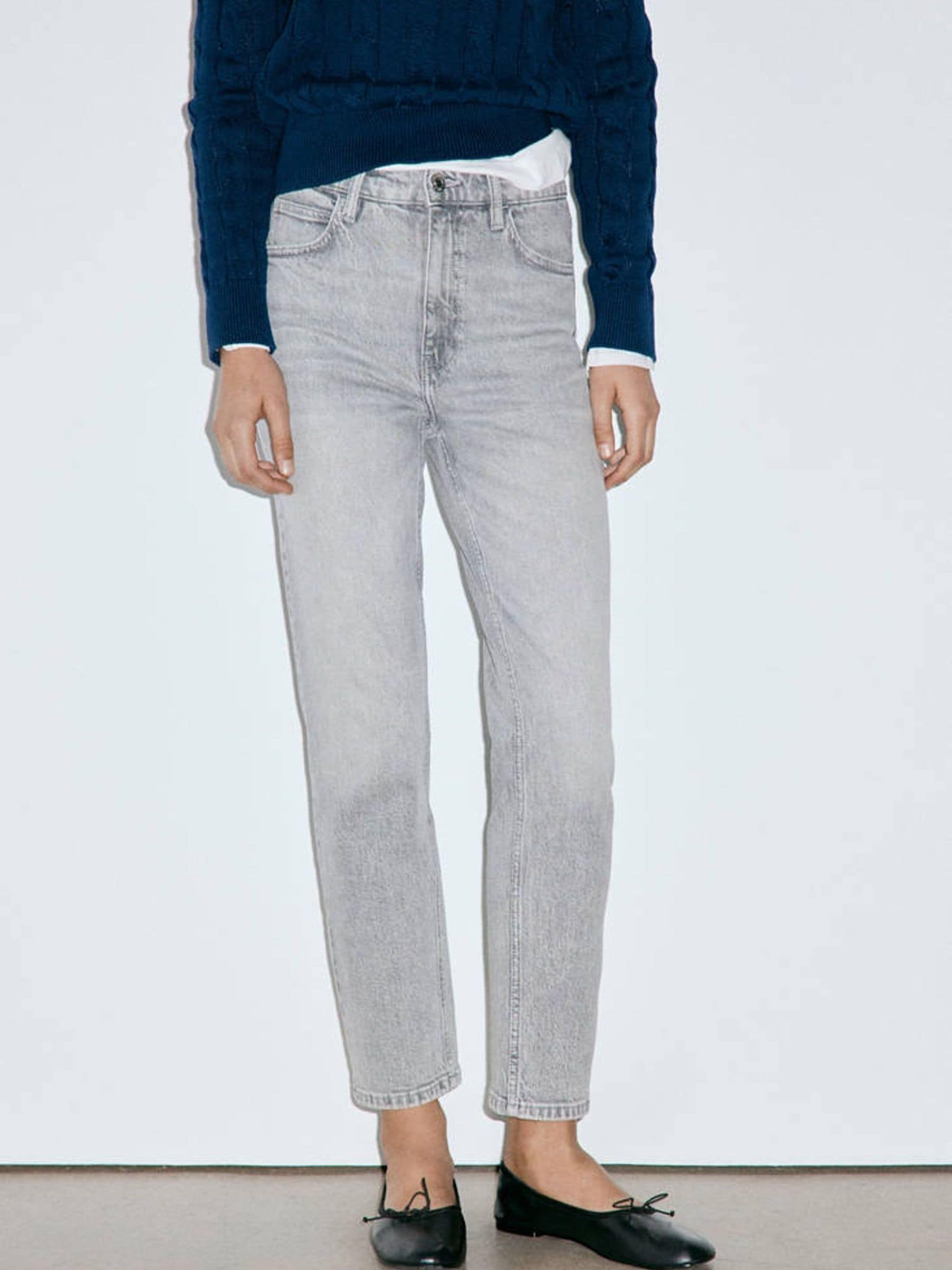 Mango Women's Grey High Rise Jeans Size 14 - Image 2
