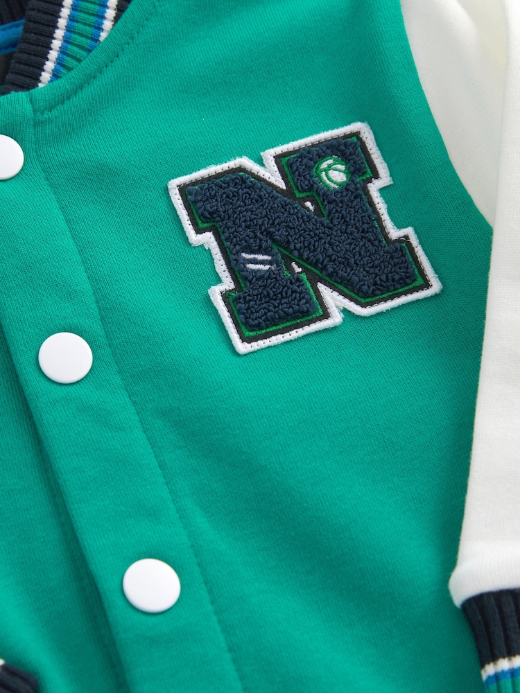 Green Letterman 100% Cotton Jacket (3mths-7yrs) - Image 10 of 10 Green Letterman 100% Cotton Jacket (3mths-7yrs) - Image 10 of 10