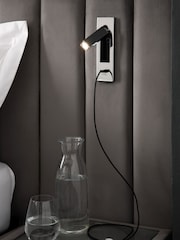 Opulent Velvet Steel Grey Mayfair Upholstered Hotel Bed Frame with Ottoman Storage Bedside Tables and Lights - Image 3 of 10