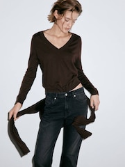 Mango Grey Matilda High Rise Straight Leg Jeans - Image 4 of 7