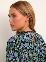 Kaffe Ariana Half Sleeve Loose Fit Black Blouse - Image 4 of 6