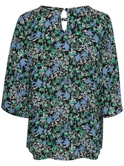 Kaffe Ariana Half Sleeve Loose Fit Black Blouse - Image 6 of 6