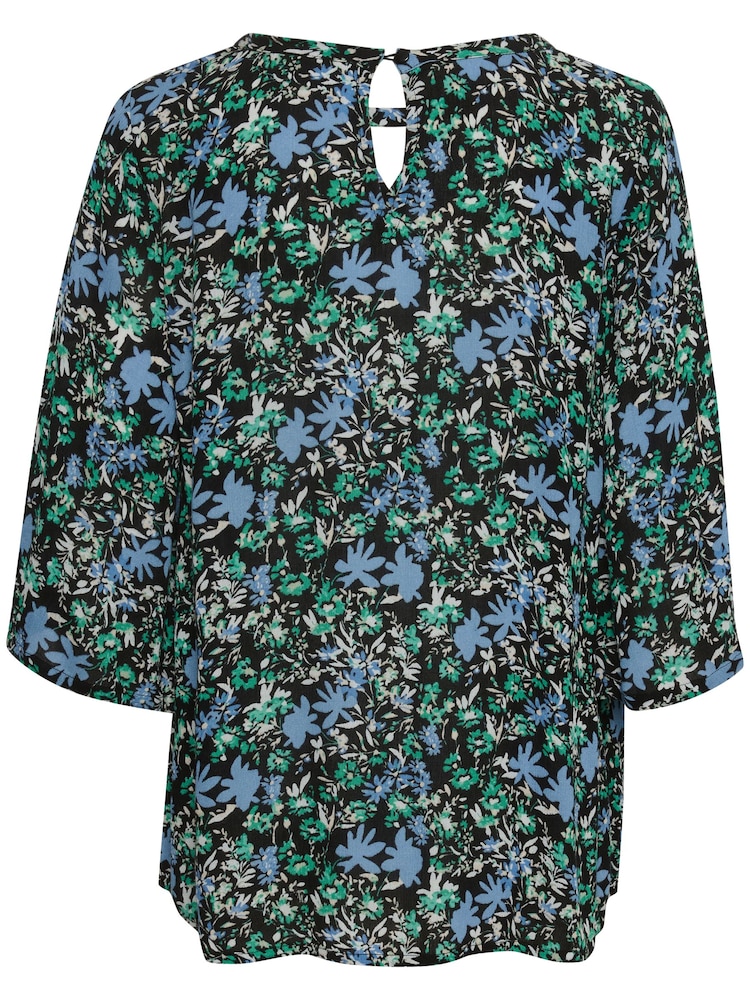 Kaffe Ariana Half Sleeve Loose Fit Black Blouse - Image 6 of 6