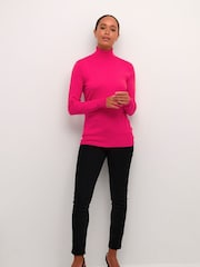 Kaffe Pink Astrid Long Sleeve Roll Neck Pullover - Image 3 of 6