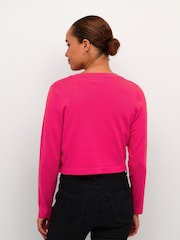 Kaffe Slim Fit Pink Astrid Long Sleeve Bolero Cardigan - Image 2 of 6