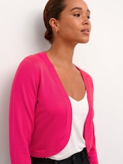 Kaffe Slim Fit Pink Astrid Long Sleeve Bolero Cardigan - Image 4 of 6