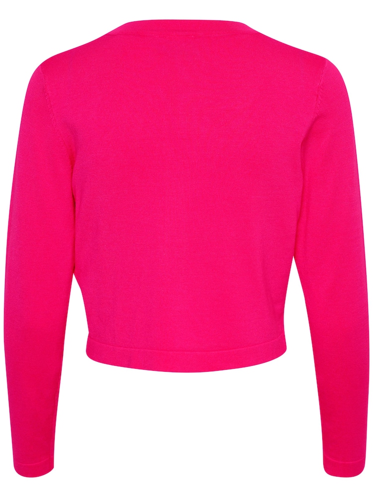 Kaffe Slim Fit Pink Astrid Long Sleeve Bolero Cardigan - Image 6 of 6