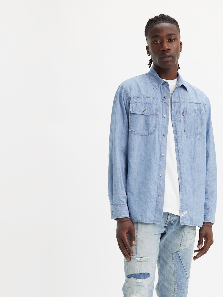 Levi's® Linde Chambray Long Sleeve Auburn Worker 100% Cotton Shirt - Image 2 of 8
