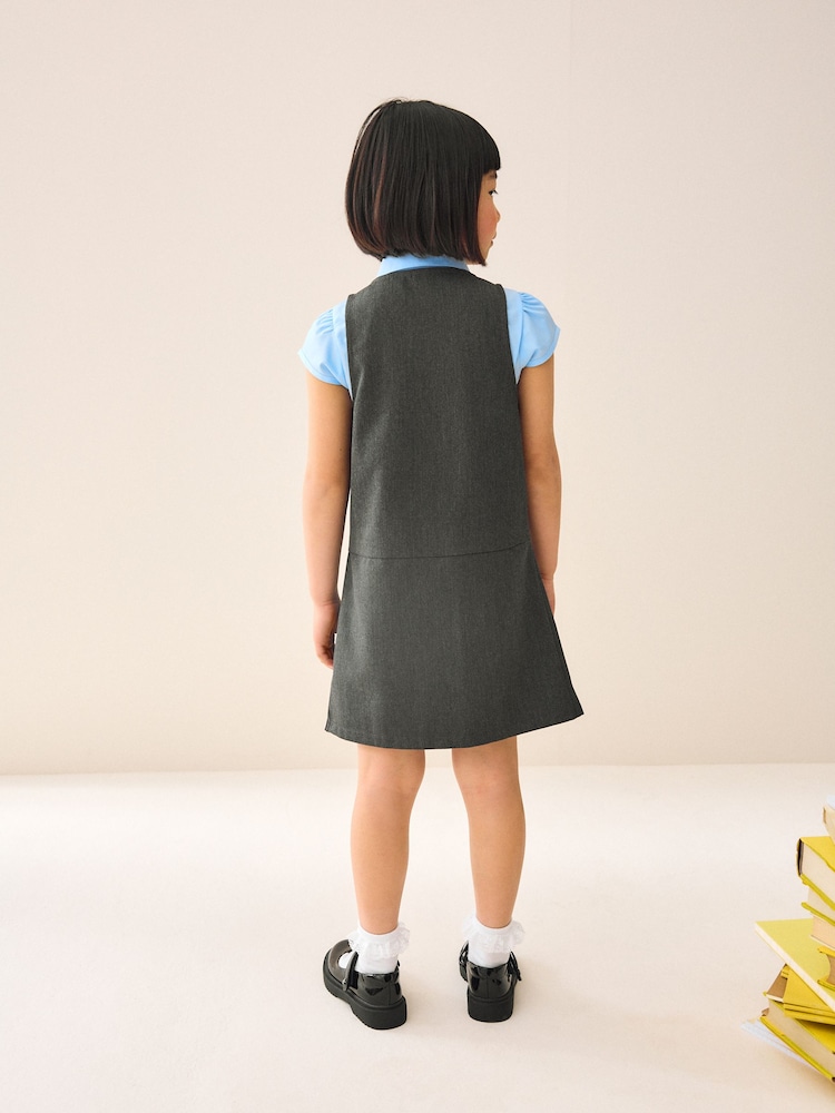 Grey Regular Fit Zip Front School Pinafore (3-14yrs) - Image 5 of 9
