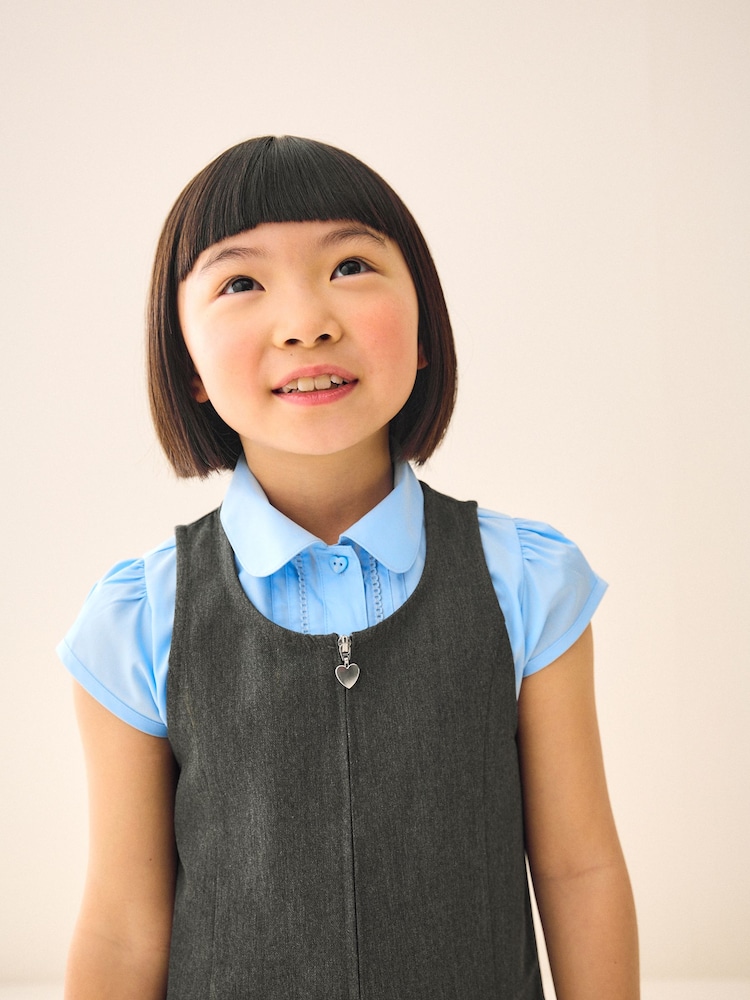Grey Regular Fit Zip Front School Pinafore (3-14yrs) - Image 6 of 9