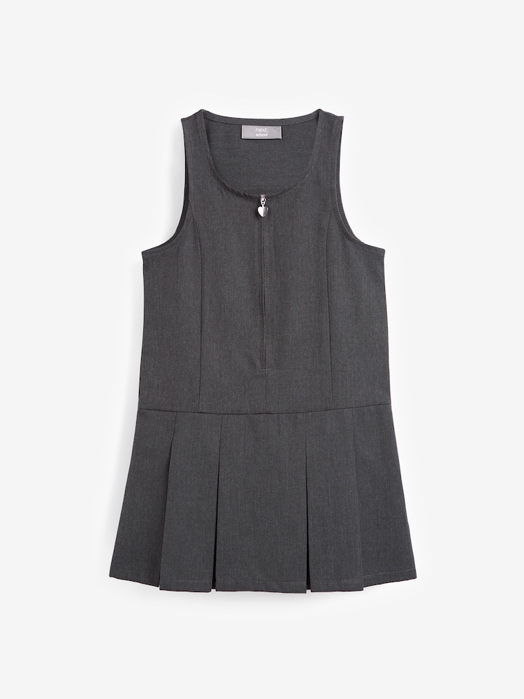 Grey Regular Fit Zip Front School Pinafore (3-14yrs) - Image 7 of 9