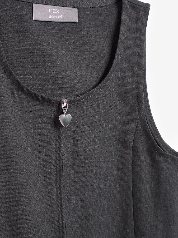 Grey Regular Fit Zip Front School Pinafore (3-14yrs) - Image 7 of 7 Grey Regular Fit Zip Front School Pinafore (3-14yrs) - Image 7 of 7