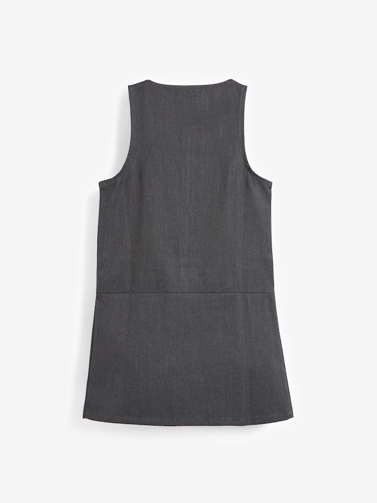 Grey Regular Fit Zip Front School Pinafore (3-14yrs) - Image 8 of 9