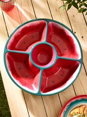 Red Watermelon Chip & Dip Serve Bowl - Image 2 of 4