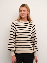 Kaffe Kamala Striped Knit Pullover Jumper - Image 2 of 6