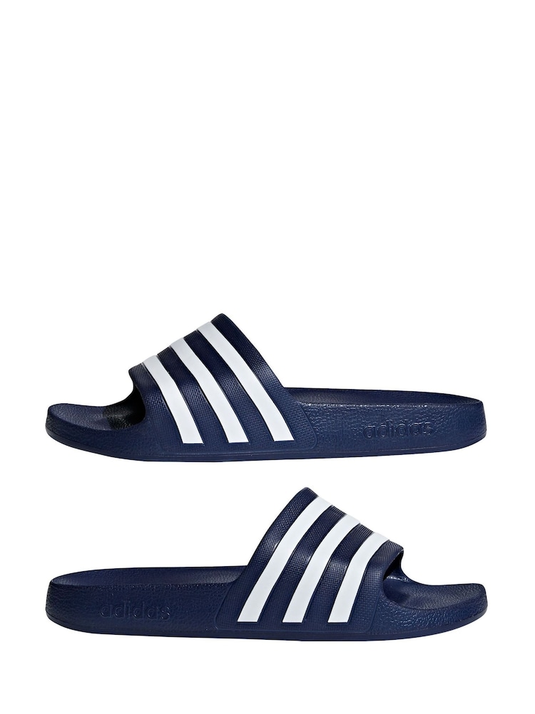 adidas Navy Sportswear Adilette Aqua Slides - Image 3 of 8