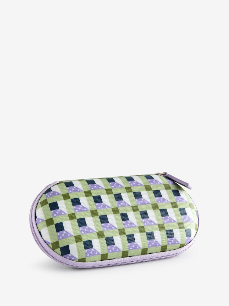 Cath Kidston Green Check 100% Cotton Glasses Case - Image 1 of 4