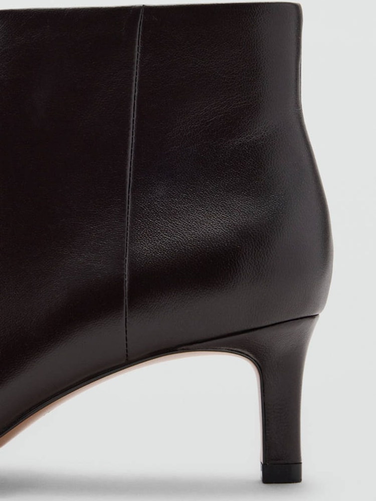 Mango Brown Square Toe Low Ankle Heel Boots - Image 3 of 3