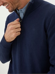 FatFace Braunton Blue Half Zip Jumper - Image 2 of 4