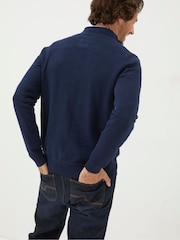 FatFace Braunton Blue Half Zip Jumper - Image 3 of 4