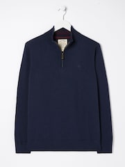 FatFace Braunton Blue Half Zip Jumper - Image 4 of 4