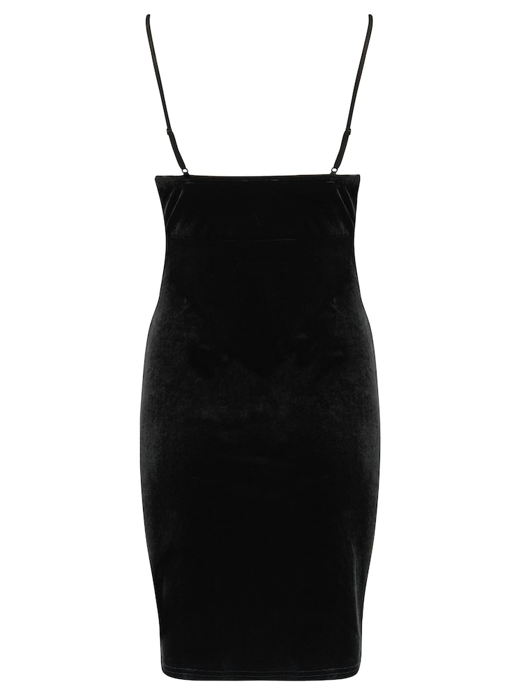 Pour Moi Black Velour Lace Trim Chemise - Image 4 of 4