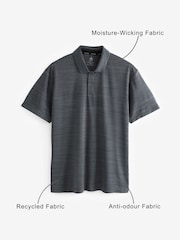 Slate Grey Active Mesh Golf Polo Shirt - Image 4 of 10