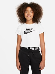 Nike White Futura Cropped 100% Cotton T-Shirt - Image 1 of 6