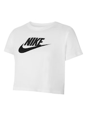 Nike White Futura Cropped 100% Cotton T-Shirt - Image 5 of 6