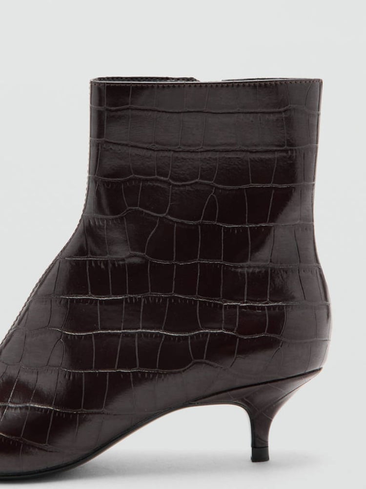 Mango Red Pointed Toe Kitten Heel Ankle Boots - Image 2 of 4 Mango Red Pointed Toe Kitten Heel Ankle Boots - Image 2 of 4