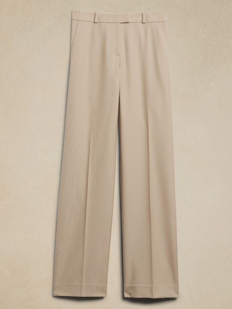 Banana Republic Cream Lido Wide Leg Italian Wool Trousers - Image 4 of 4 Banana Republic Cream Lido Wide Leg Italian Wool Trousers - Image 4 of 4