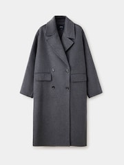 Mango Grey Wool Blend Dropped Shoulder Coat - Image 5 of 7