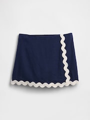 Gap Navy Pull On Linen-Blend Skort (4-13yrs) - Image 1 of 3