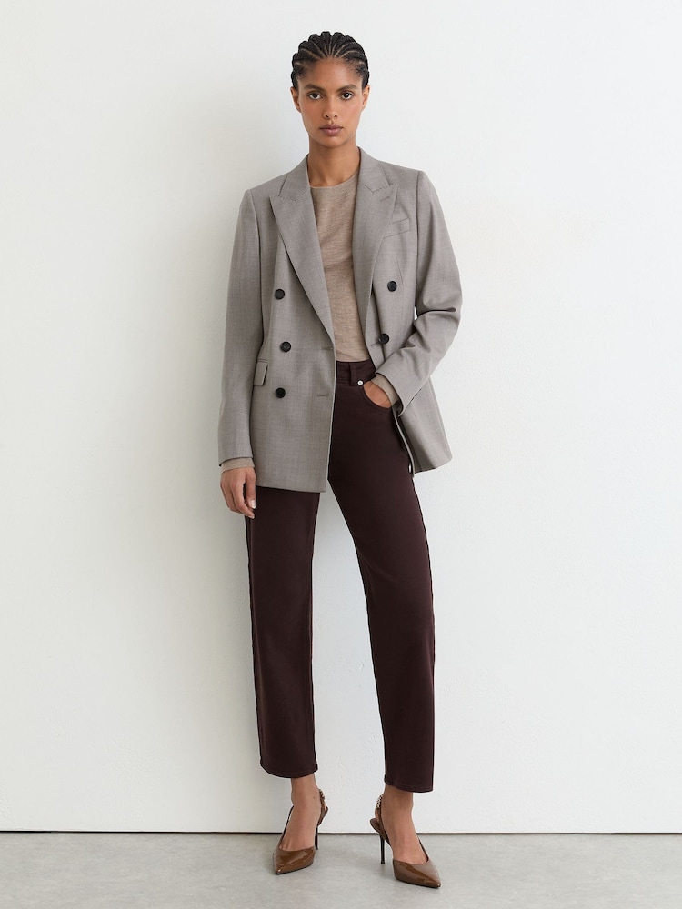 Reiss Grape Selin Petite Mid-Rise Straight-Leg Jeans - Image 1 of 7 Reiss Grape Selin Petite Mid-Rise Straight-Leg Jeans - Image 1 of 7
