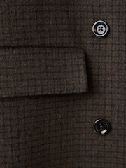 Mango Brown Check Wool Blend Dropped Shoulder Coat - Image 6 of 7