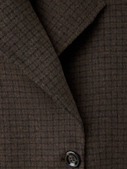 Mango Brown Check Wool Blend Dropped Shoulder Coat - Image 7 of 7