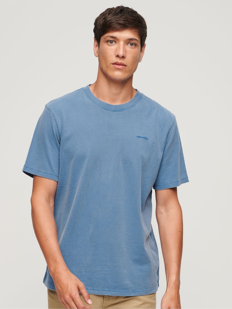 Superdry Light Blue Vintage Washed T-Shirt - Image 1 of 5