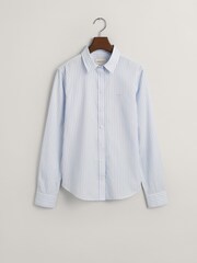 GANT Light Blue Poplin Striped 100% Cotton Shirt - Image 7 of 9