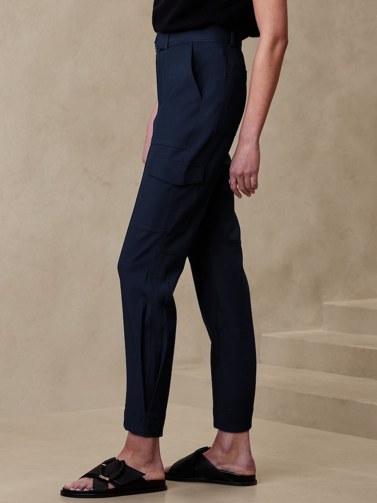 Banana Republic Blue Slim Refined Stretch Cargo Trousers - Image 1 of 2