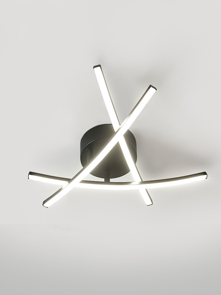 Black Amari LED Flush Ceiling Light - Image 1 of 9
