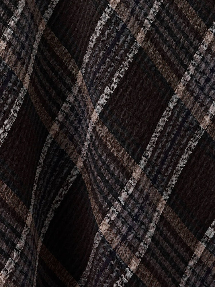 Mango Brown Check Print Midi Skirt - Image 7 of 7
