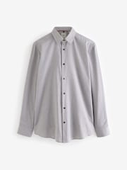 Blue/Grey Textured Regular Fit Easy Care Single Cuff Shirts 3 Pack - Image 8 of 12