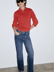 Mango Blue Matilda High Rise Straight Leg Jeans - Image 2 of 7