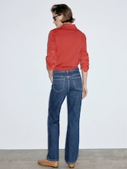 Mango Blue Matilda High Rise Straight Leg Jeans - Image 3 of 7