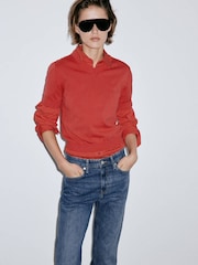 Mango Blue Matilda High Rise Straight Leg Jeans - Image 4 of 7