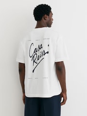 Reiss White Casa Cotton Logo Short-Sleeve Relaxed T-Shirt - Image 1 of 6