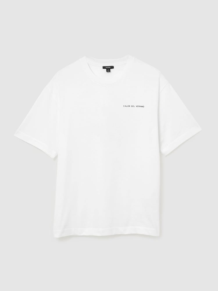 Reiss White Casa Cotton Logo Short-Sleeve Relaxed T-Shirt - Image 2 of 6