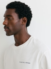 Reiss White Casa Cotton Logo Short-Sleeve Relaxed T-Shirt - Image 4 of 6